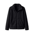thumbnail image 4 of Nowekniz Women's Sherpa Fleece Zip Up Jacket, Long Sleeve Solid Fuzzy Sweatshirt, Warm Winter Full Zip Outwear Coat with Pockets, Casual Loose Fit Outerwear, 4 of 5