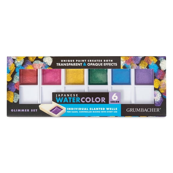 Grumbacher Japanese Watercolors - Set of 6, Glimmer Set