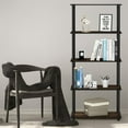 thumbnail image 3 of Furinno 23.6 W x 11.6 D x 57.4 H 5-Shelf Decorative Shelves, Brown and Black, 3 of 6