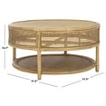 thumbnail image 3 of Safavieh Arvid Coastal Round Rattan Coffee Table, Honey Brown Wash, 3 of 10