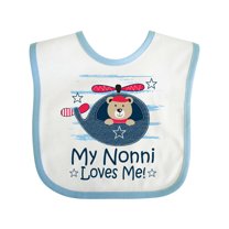 Inktastic Nonni Loves Me Baby Bear Boys Baby Bib