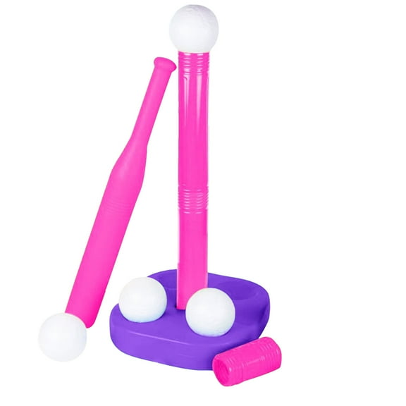 T Set Toddler Tball Set for Kids 35 with 20" Batting Tee Baseball Tee Stand 9 Soft Baseballs for Kids Plastic Baseball Bat Set Outdoor Toys for Kids Ages