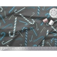 thumbnail image 2 of Soimoi Gray Poly Georgette Fabric Candy Stick Kids Decor Fabric Printed Yard 42 Inch Wide, 2 of 3