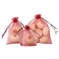 thumbnail image 5 of Bolsa de Organza transparente blanca, regalo de joyería, bolsas de recuerdo de fiesta con cordón para boda, Navidad, pequeños almacenamientos de joyería, 1/50/100 Uds., 5 of 5