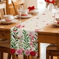 thumbnail image 5 of Valentine's Day Table Runner 90 Inches Long Farmhouse Dress Scarves, Pink Red Roses Love Heart Eucalyptus Burlap Dining Tablerunner for Coffee Table/Kitchen Island/Party Décor, 13" x 90", 5 of 8