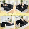 thumbnail image 6 of Cloud Couch Sectional, 3 Seat Modular Sectional Sofa with Right Facing Chaise, Corduroy Deep Seat & High Resilience Support, No Assembly Required Boneless Couch for Living Room (Black), 6 of 8
