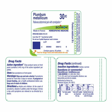 Boiron Platinum Metallicum 30C, Homeopathic Medicine for Constipation While Traveling, 80 Pellets