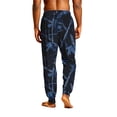 thumbnail image 6 of Men's Camouflage Print Jogger Pajama Pants, Drawstring Two Pocket Cuffed Lounge Sleep Trousers Nightwear Slacks, Blue, 3XL, 6 of 6