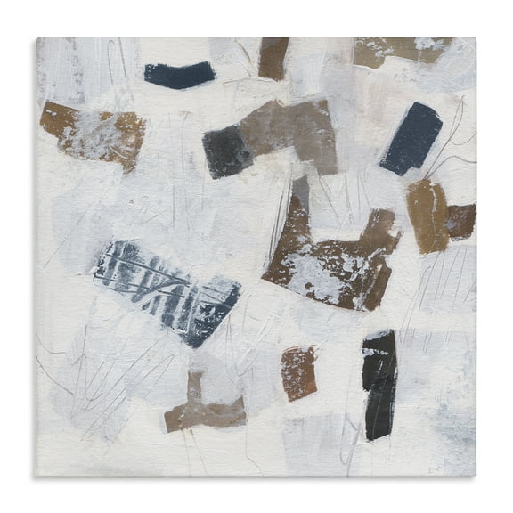 Stupell Industries Rustic Abstract Forms Abstract Painting Wrapped Canvas Art Print Wall Art, 17 x 17