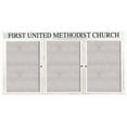 thumbnail image 4 of Aarco Products ODCC3672-3RHI 3-Door Illuminated Outdoor Enclosed Bulletin Board with Header - Clear Satin Anodized, 4 of 10