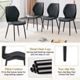thumbnail image 6 of Dining Chairs Set of 4 Black Diamond PU Leather Metal Black 33.6" for Kitchen, 6 of 8