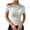 White, variant on Staron Women's Casual Short Sleeve Round Neck Blouse Asymmetrical Ruffle Pullover Top, Black XL