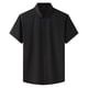 thumbnail image 5 of Playeras Elvqul Caballero Manga Corta Negro sin Estampado Solapa Casuales Botones Con Bolsillos, 5 of 7