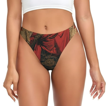 Qokaie Vintage Rose Scepter Skull Printed Women s Cotton Thong Underwear  Sexy Breathable Panties G-string-3X-Large