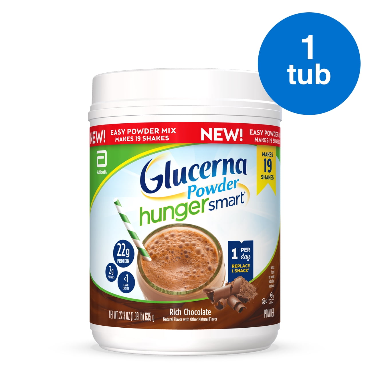 Glucerna Hunger Smart Powder, with 22g of Protein and 2g Sugars, Gluten