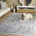 thumbnail image 3 of SAFAVIEH Mila Mildred Distressed Polyester Area Rug, Gray/Light Blue, 4' x 6', 3 of 8