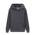 thumbnail image 2 of Sudadera con capucha para hombre y mujer, estilo jersey, holgada, lisa, con bolsillos, para otoño e invierno. Gris L, 2 of 4