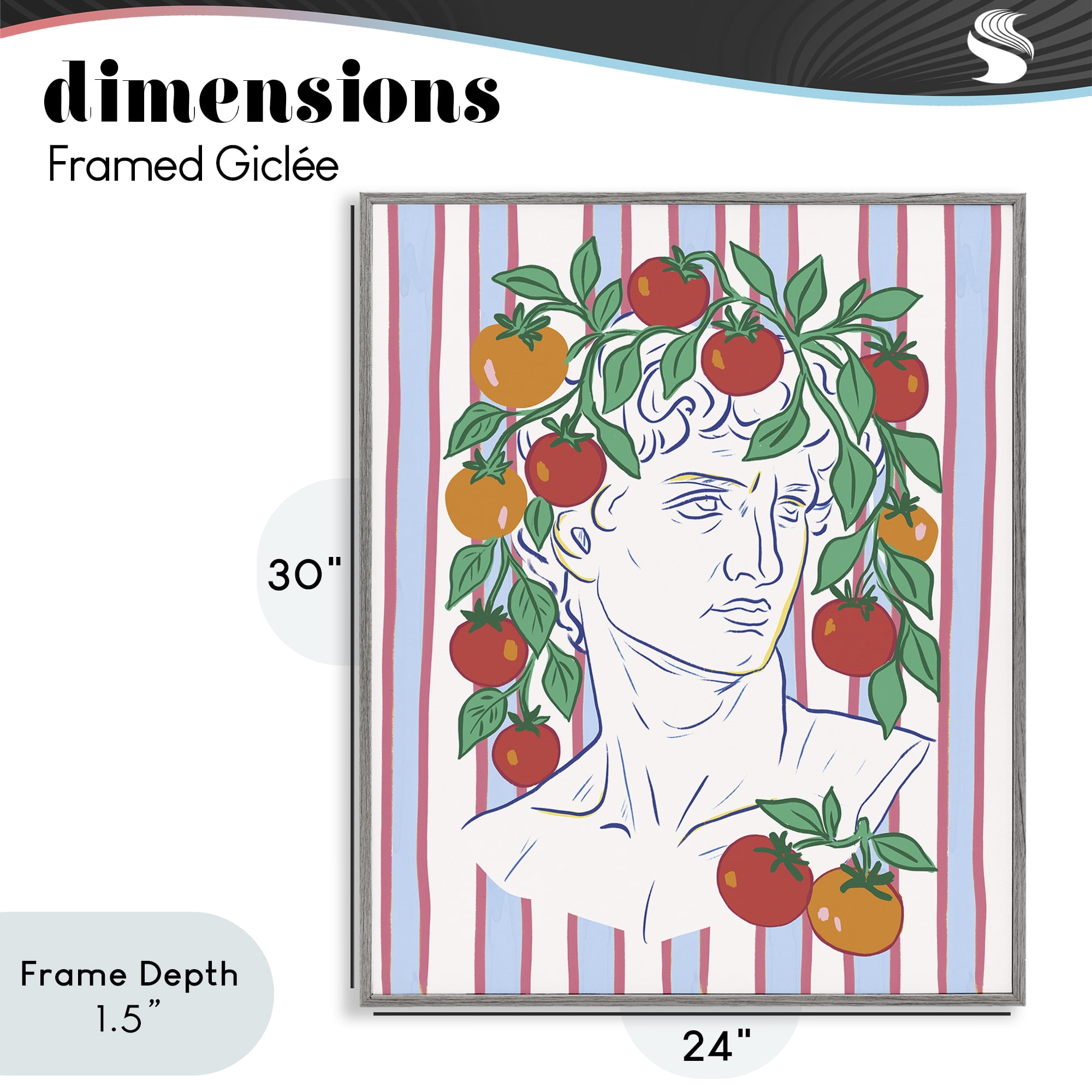 Stupell Industries La Rossa Sculpture Face Gray Framed Giclee Art, design by Radhika Modi