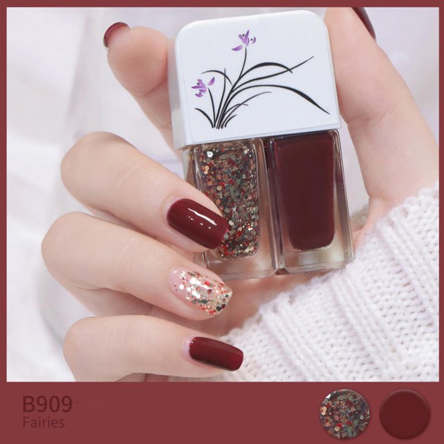 Juego de esmaltes de uñas de Gel de dos botellas, secado rápido brillante a base de agua, combinación de esmalte de uñas Normal sin hornear, Gel para decoración de uñas DIY 2 en 1 Tan Jianjun unisex