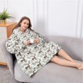 thumbnail image 5 of Oversized Wearable Blanket Hoodie,Brown Christmas Deer Pattern Sherpa Blanket Hoodie with Super Pockets,Super Warm Fuzzy Pullover for Women & Men, 5 of 6