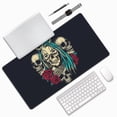 thumbnail image 2 of DouZhe Large Mouse Pad, Vintage Skull Flower Rose Non-Slip Waterproof Rubber Keyboard Office Desk Pads Mousepad, 29.5 x 15.8 inches 3mm Thick, 2 of 7