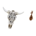 thumbnail image 5 of CoudarTitie Wall Sculpture Resin Cow Head Wall Decor Animal Figurine Statue Unique Resin And Wooden Material Suitable for Home Decoration Living Room Office, 5 of 8