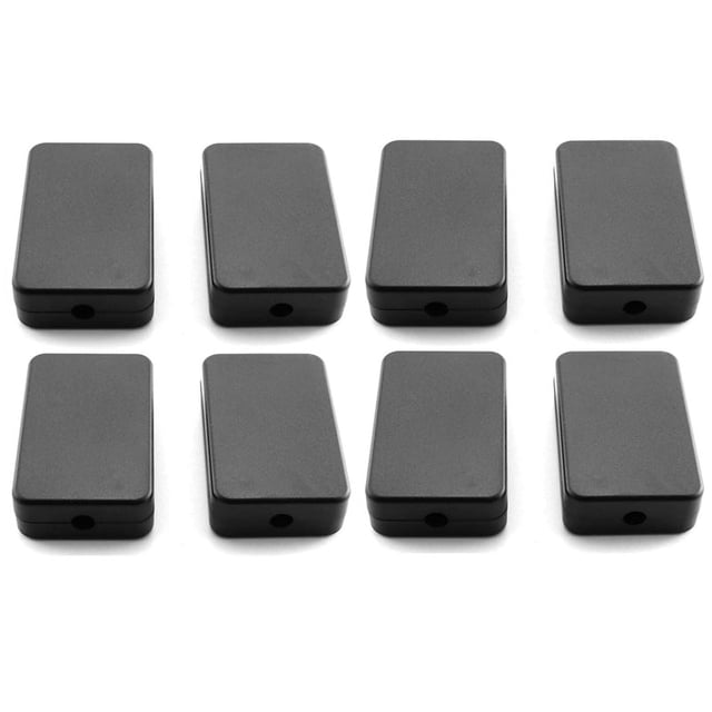 Caja de conexiones eléctricas, 8 piezas, de plástico negro, resistente al agua, para proyectos eléctricos, 2,16 x 1,38 x 0,59 pulgadas (55 x 35 x 15 mm)
