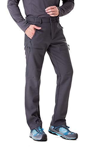 TRAILSIDE SUPPLY CO Men's Fleece Lined Insulated Pants Softshell Pants,Water and Wind-Resistant