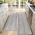 thumbnail image 4 of Kitchen Rugs Sets Of 2,Blue Geometric Chevron Dot Pattern Anti Fatigue Kitchen Mat Rugs Non Slip Washable,Decorative Kitchen Floor Mats for Kitchen,Sink,Laundry,17"X47", 4 of 5