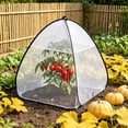 thumbnail image 3 of Plant Protection Net Cover, Quick-Open Garden Mesh Cage with Spring Steel Frame, Foldable Insect Bird Barrier for Vegetables, Flowers, Shrubs, Includes 6 Ground Pegs, 3 of 5
