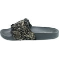 thumbnail image 2 of Qupid  Booboo-07 Women Metallic Faux Fur Slide Casual Lounging Trendy Furry Slipper, 2 of 7