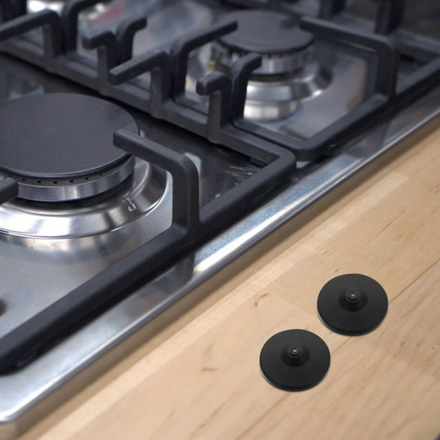 WRITWAA 2Pcs Rubber Feet for Gas Stove Burner Grates Black Decorative Enhancement for Kitchen Use