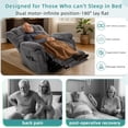 thumbnail image 5 of MEETWARM Oversized Dual Motor Power Lift Chair with Extended Footrest for Big Tall Elderly, Infinite Position Lay Flat Sleeper Electric Recliner, Heat Massage, Lumbar Pillow, USB & Type-C Ports, Gray, 5 of 9