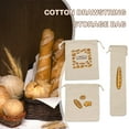 thumbnail image 3 of QHUDLV Linen Bread Bag Reusable Cotton Drawstring Storage Bread Drawstring Loaf Homemade Bags Linen Storage Bag Fresh Bread, 3 of 9