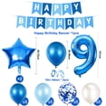 thumbnail image 2 of Happy Birthday Banner Bunting Blue Party Balloons Confetti Latex Balloon Party Birthday Banner Decorations-Style:9Th;, 2 of 5