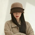 thumbnail image 3 of YooGuoGuo Women Elegant Winter Polyester Bucket Hats Church Cloche Flapper Hat Vintage Bowler Hat Fishing Beanie Cap with Bowknot, 3 of 7