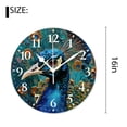thumbnail image 2 of 16 Inch Wall Clock Battery Operated Silent Clock Decorative for Office, Kitchen, Outdoor, Living Room，Beautiful Multicolored Peacocks Elaborate, 2 of 4