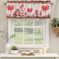 thumbnail image 2 of Pink Valentine's Day Curtain Valances for Windows, Kitchen Valance Window Treatments Panel 2 Pack, Love Heart Romantic Roses Gnomes Truck Rod Pocket Short Curtains for Bathroom Bedroom 60 x 18 Inch, 2 of 8