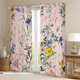 thumbnail image 2 of Homewish Boho Flower Blackout Curtains Set of 2 (52x84 Each),Rustic Floral Window Curtains,Yellow Pink Green Curtains and Drapes For Girls Teens,Ultra Soft Home Decor, 2 of 6