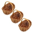 thumbnail image 5 of WEUVEB Brown Rattan Miniature Flower Basket with Handle for Home Decoration, Set of 3, 5 of 8