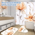 thumbnail image 5 of Dznils Orange Floral Shower Curtain Sets with Rugs, 16pc Watercolor Bathroom Curtains Set, 72" x 72", 5 of 9