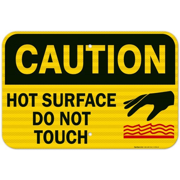 Hot Surface Do Not Touch Sign,