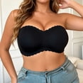 thumbnail image 7 of Xijirk Women's Plus Size Strapless Scalloped Bandeau Bra Push-Up Support with Side Closure for Everyday Wear,2XL, 7 of 7