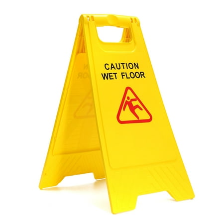 School Center Signs Safety Sign Caution Wet Floor Warning Hazard Cleaning Trolleys Slippery Wet Floor Sign Both Sides Home Office Shopping Center Public Toilet ()