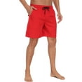 thumbnail image 3 of Mowujeit Men's Quick Dry Solid Swim Trunks with Mesh Liner - Summer Beach Shorts,Red, Size XXXL, 3 of 8