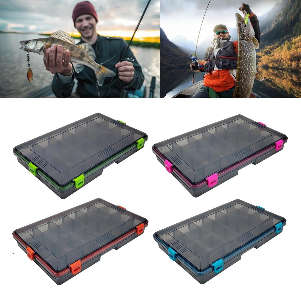 Yihuala Fish Baits Storage Case with Detachable Compartments Grids Fishing Tackle Carry Box Seal Water Fishing Tackle Box