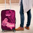 thumbnail image 1 of Polynesia Breast Cancer Luggage Cover Butterfly and Flowers Ribbon Maori Tattoo, 1 of 5