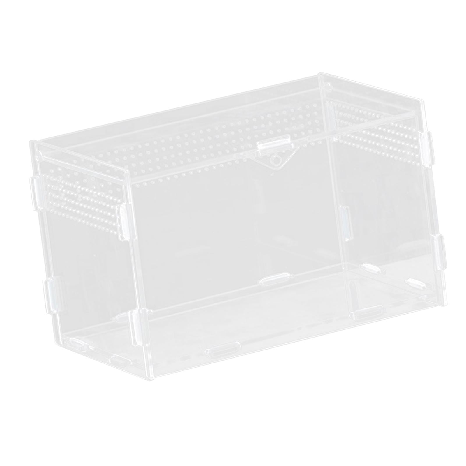 Fzaqwen Reptile Breeding Box Acrylic Snake Cage Tank with Basin Animal Habitat Hatching Case Turtle Transport Container Pet Houses Suitable for Home Use Repti 20x12x12cm
