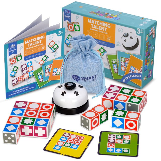 Juego de combinación: Puzzle Funtactics Wooden para 5 jugadores con campana