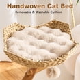 thumbnail image 2 of HITTITE Natural Solid Wood Cat Tree Tower with Scratching Post, 32 Inches Tall Modern Cat Tower with Rattan Bed and Platforms, Luxury Real Branch Cat Tree for Indoor Cats Large Adult, Khaki., 2 of 9